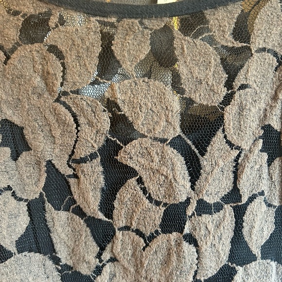 Anthropologie Brown Lace with Black Slip Mini Dress Size Small Weston Wear - Picture 4 of 8